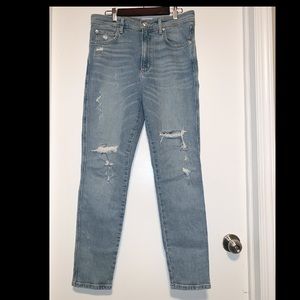 Agolde distress high waist skinny jean